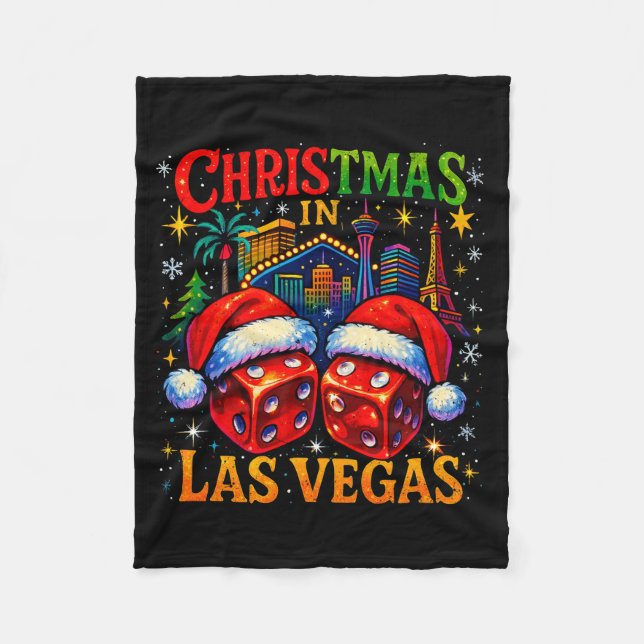 Manta Polar Christmas In Las Vegas Funny Holiday Design Long S (Anverso)