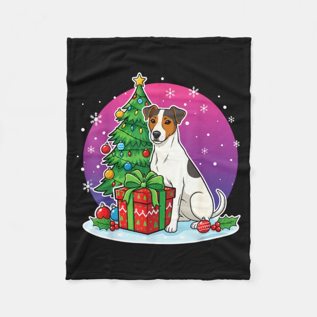 Manta Polar Christmas Jack Russell Santa Hat Xmas Jack Russell (Anverso)