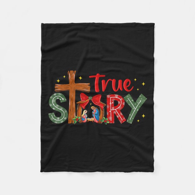 Manta Polar Christmas Jesus Cross Religious Christian Xmas Tru (Anverso)