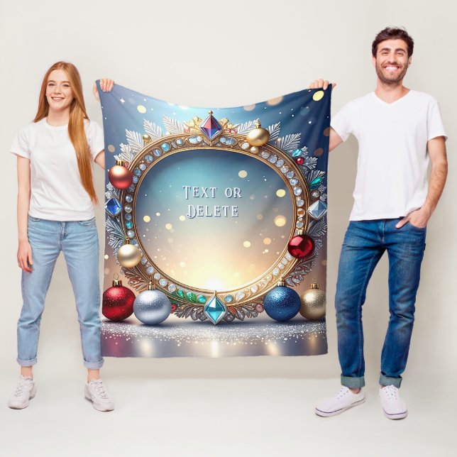 Manta Polar Christmas Jewel Frame Fleece Blanket (In situ)