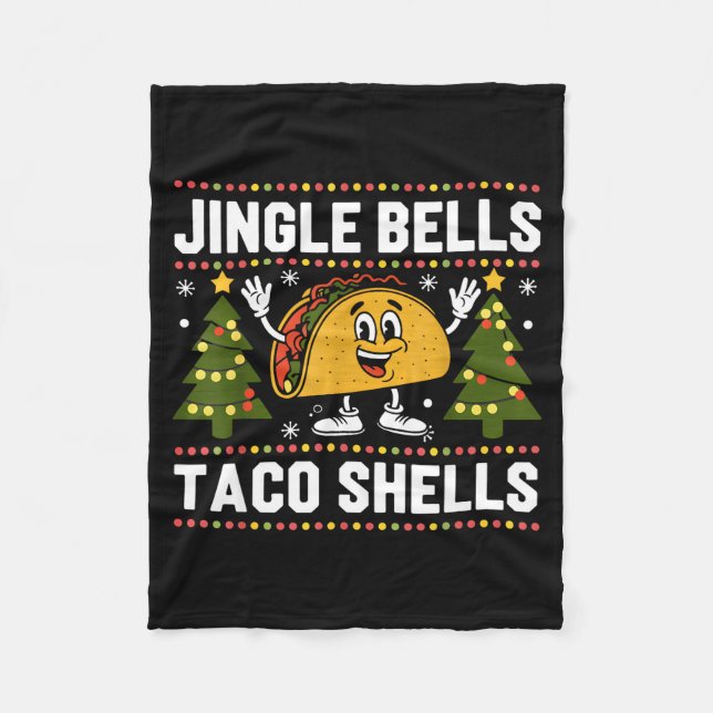 Manta Polar Christmas Jingle Bells Taco Shells Funny Xmas Taco (Anverso)
