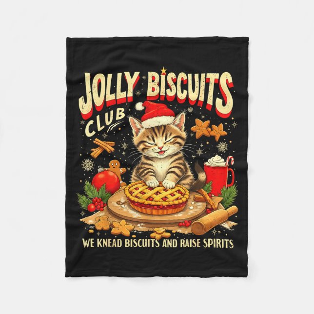 Manta Polar Christmas Jolly Biscuits Club Cute Cat Lovers Baki (Anverso)