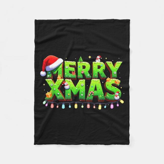 Manta Polar Christmas Jolly Creeper Xel Art Xmas Funny Gamer S (Anverso)