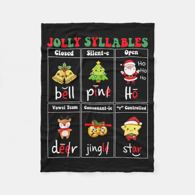 Manta Polar Christmas Jolly Syllables Teacher Students Funny S (Anverso)