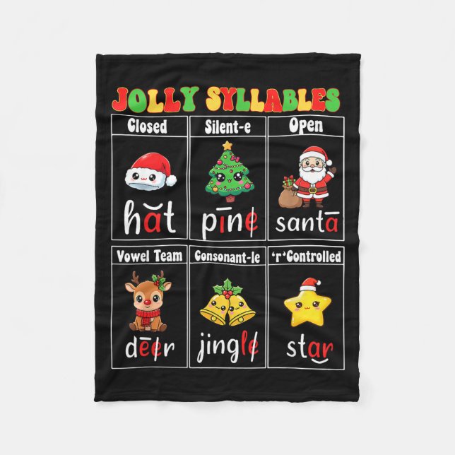 Manta Polar Christmas Jolly Syllables Teacher Students Funny S (Anverso)