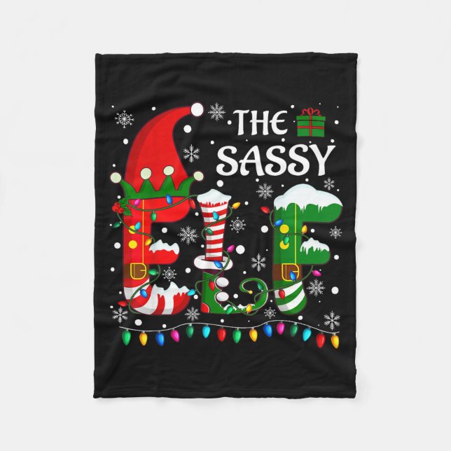 Manta Polar Christmas Light Family Matching Pajamas Sy Elf Xma (Anverso)