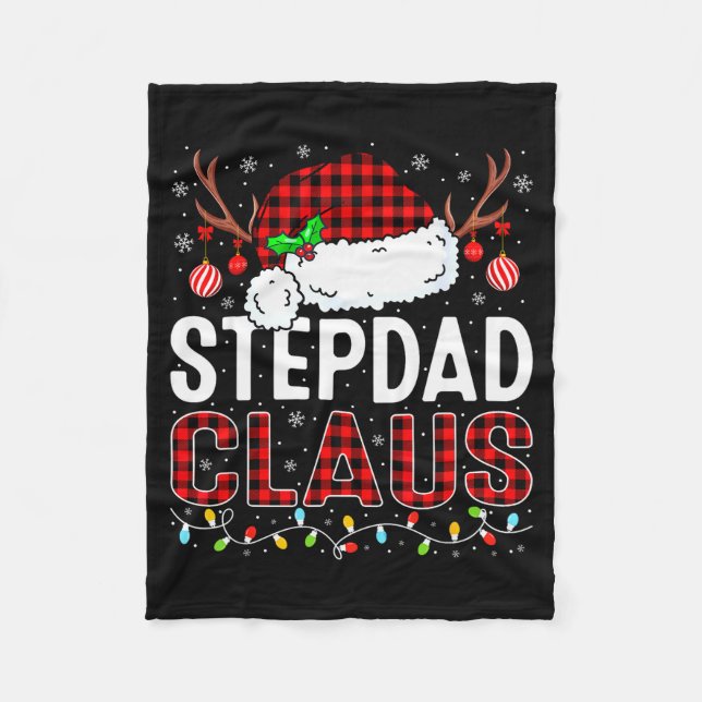 Manta Polar Christmas Lights Stepdad Claus Family Matching Xma (Anverso)