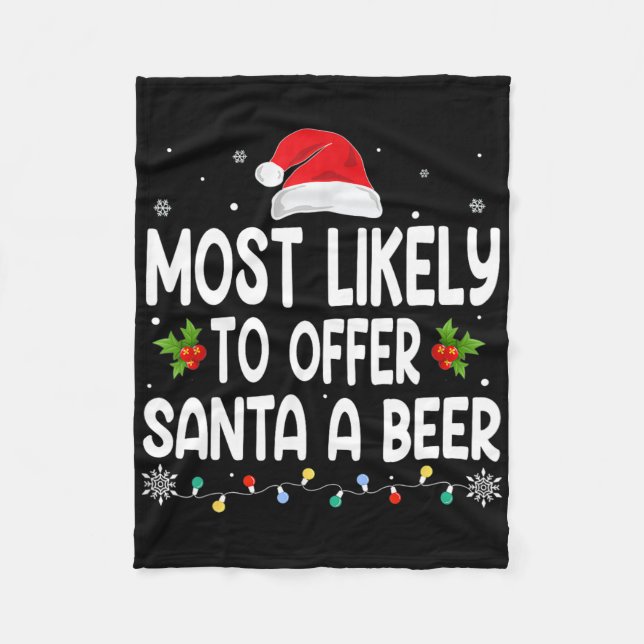Manta Polar Christmas Likely Offer Santa A Beer Funny Drinking (Anverso)