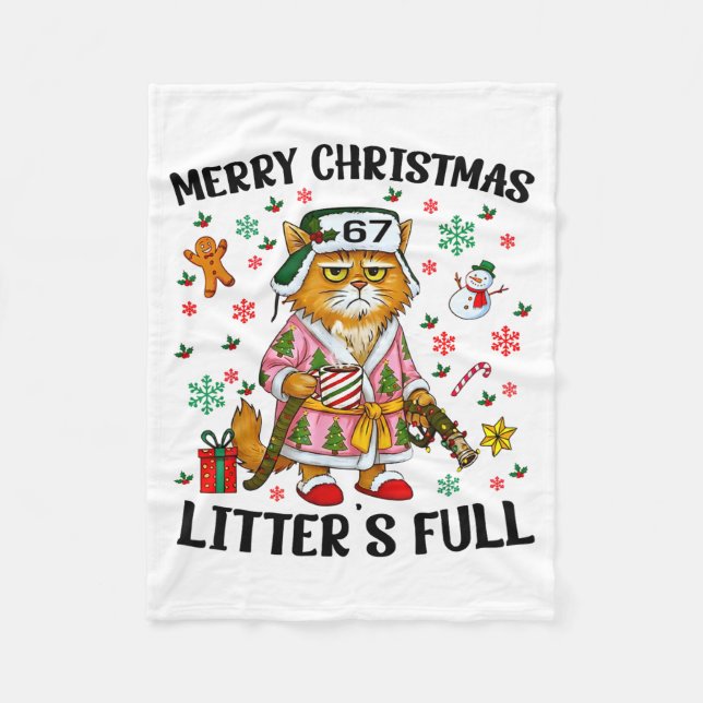 Manta Polar Christmas Litter’s Full 67 Xmas Funny Kitty Gift C (Anverso)