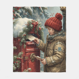 Manta Polar Christmas mailbox fleece blanket warm cozy winter