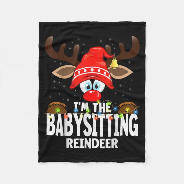 Manta Polar Christmas Matching I'm The Babysitting Reindeer  (Anverso)