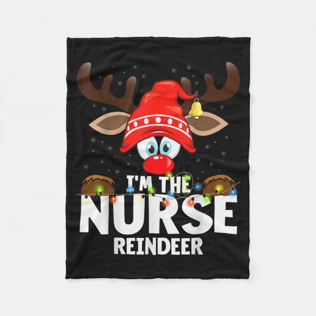 Manta Polar Christmas Matching I'm The Nurse Reindeer  (Anverso)