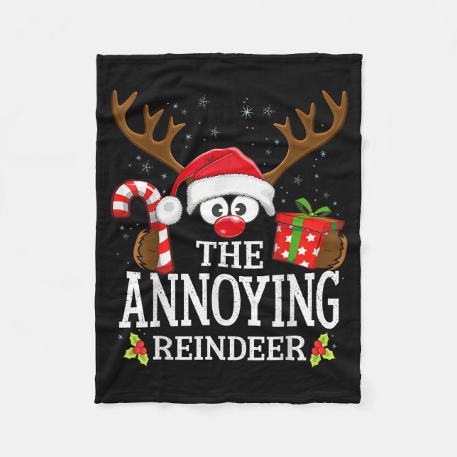 Manta Polar Christmas Matching The Annoying Reindeer Family  (Anverso)