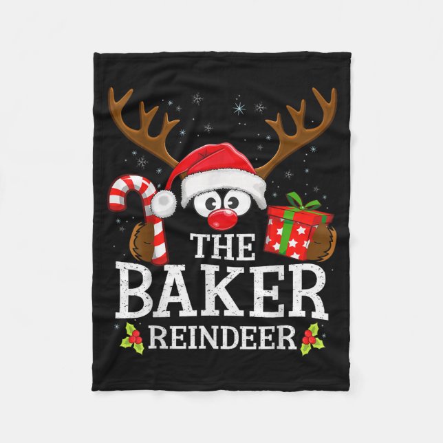 Manta Polar Christmas Matching The Baker Reindeer Family  (Anverso)