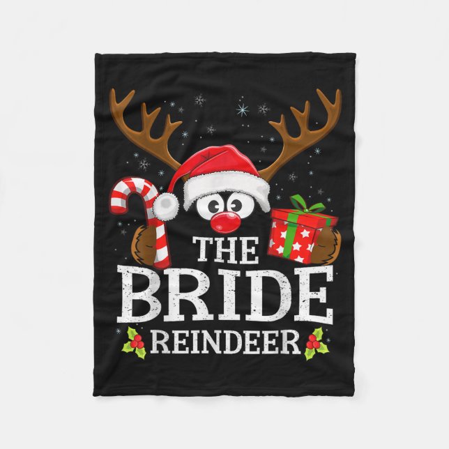 Manta Polar Christmas Matching The Bride Reindeer Family  (Anverso)