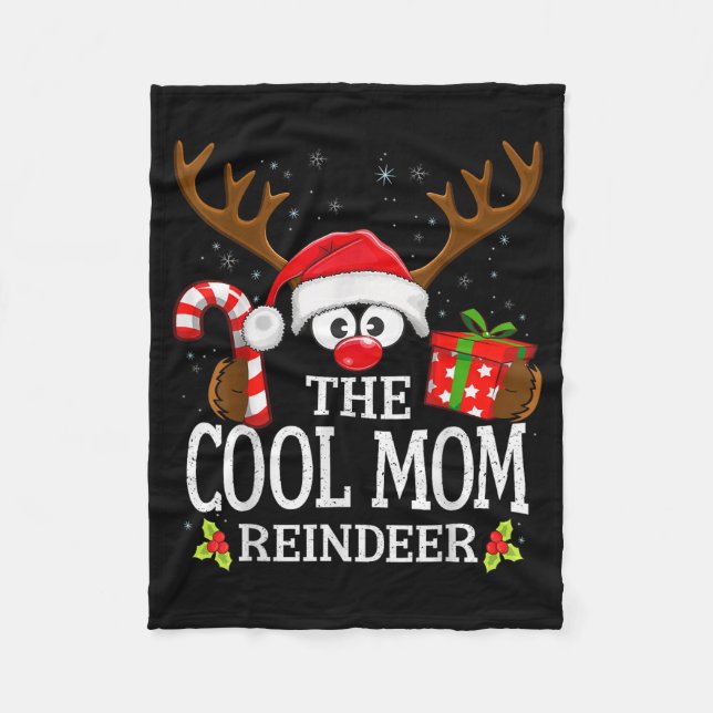 Manta Polar Christmas Matching The Cool Mom Reindeer Family  (Anverso)