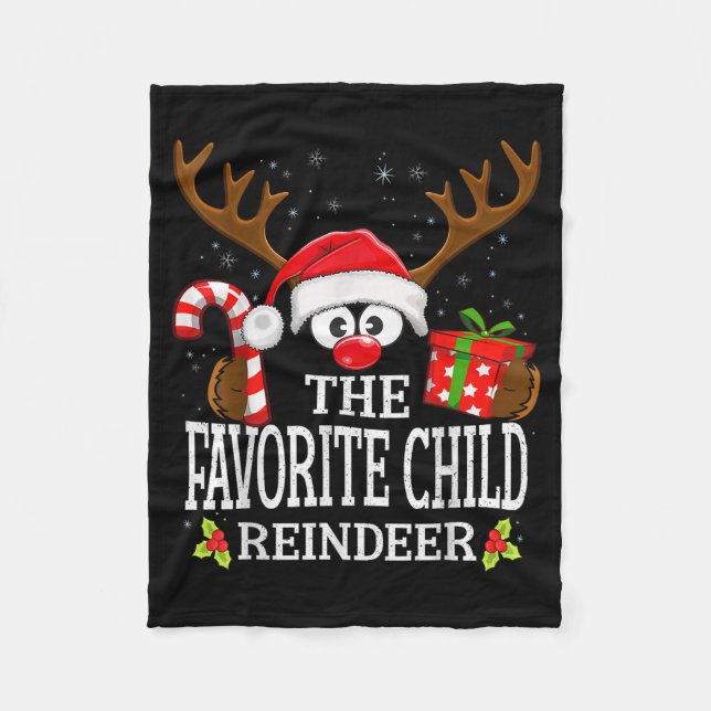 Manta Polar Christmas Matching The Favorite Child Reindeer Fam (Anverso)
