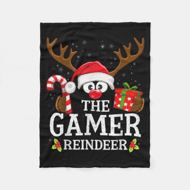 Manta Polar Christmas Matching The Gamer Reindeer Family  (Anverso)