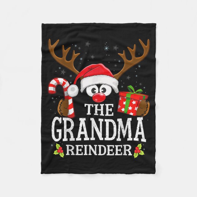 Manta Polar Christmas Matching The Grandma Reindeer Family  (Anverso)