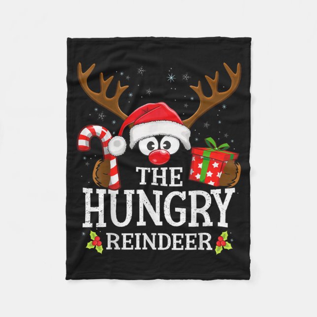 Manta Polar Christmas Matching The Hungry Reindeer Family  (Anverso)