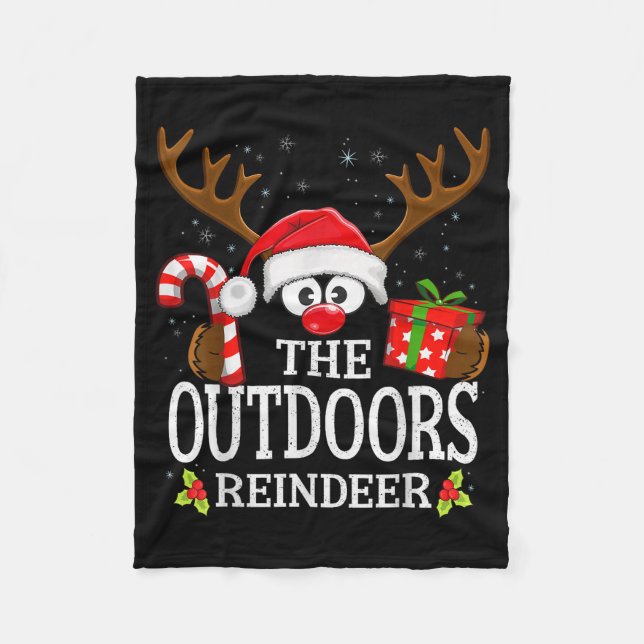 Manta Polar Christmas Matching The Outdoors Reindeer Family  (Anverso)