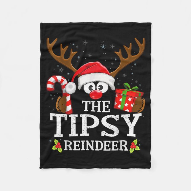 Manta Polar Christmas Matching The Tipsy Reindeer Family  (Anverso)
