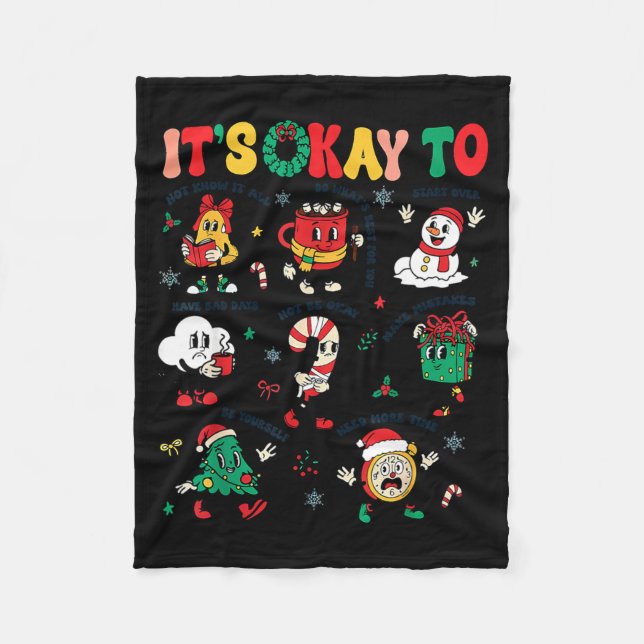 Manta Polar Christmas Mental Health Awareness Men Women It's O (Anverso)