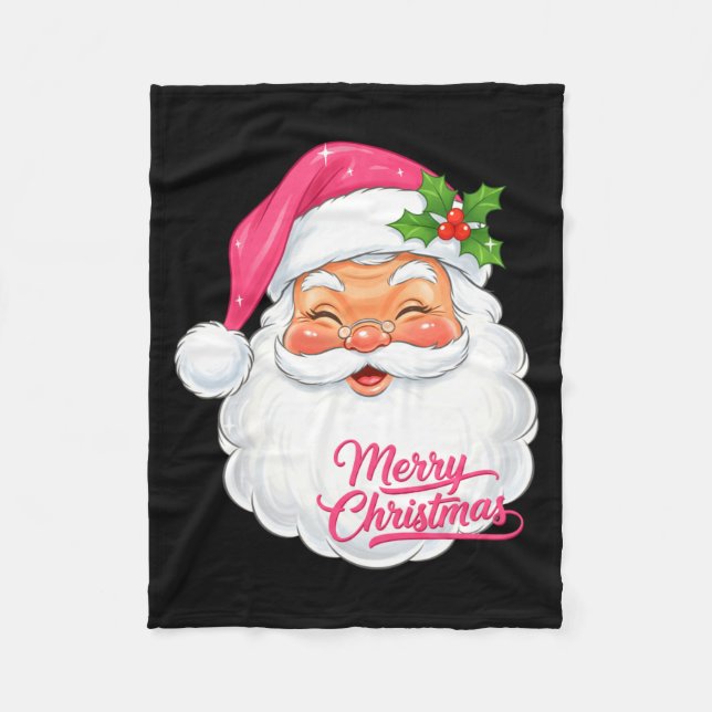 Manta Polar Christmas Merry Christmas Santa Face Jolly Santa C (Anverso)