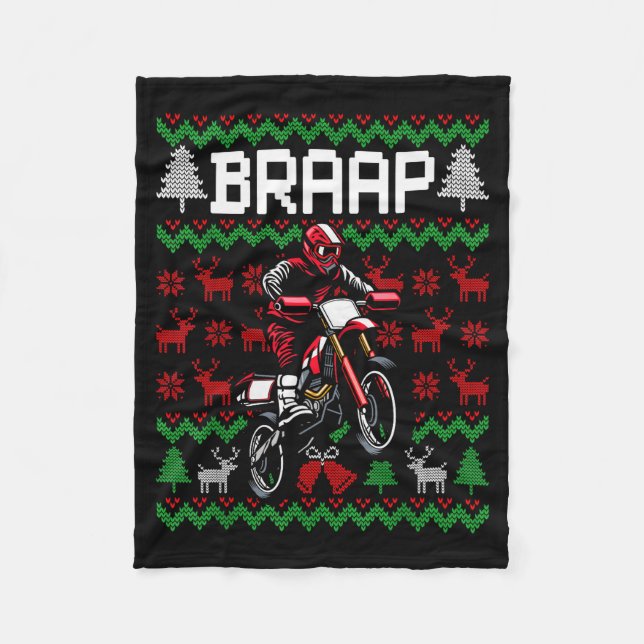 Manta Polar Christmas Motorcycle Motocross Braap Dirt Bike  (Anverso)