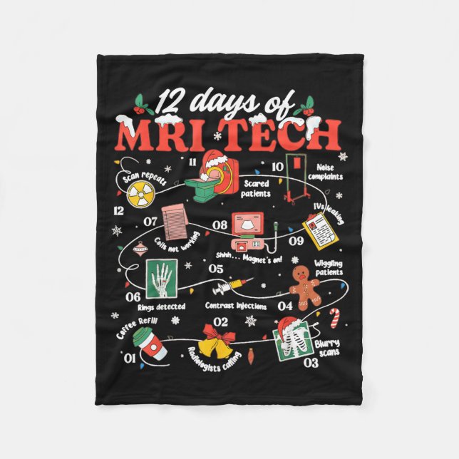 Manta Polar Christmas Mri Tech 12 Days Of Mri Technician New M (Anverso)