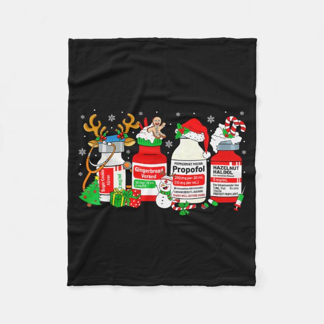 Manta Polar Christmas Nurse Peppermint Mocha Profol Er Ed Icu  (Anverso)