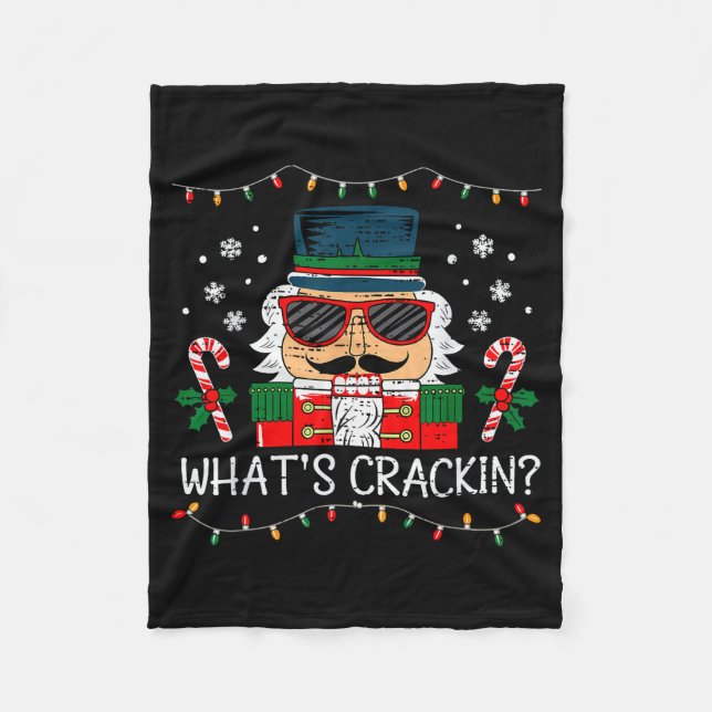 Manta Polar Christmas Nutcracker Whats Crackin Funny Xmas Men  (Anverso)