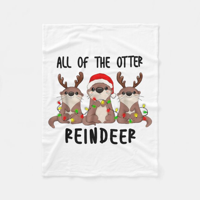 Manta Polar Christmas Otters Cute All Of The Otter Reindeer  (Anverso)