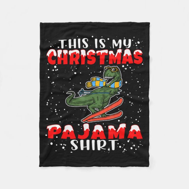 Manta Polar Christmas Pajama Shirt Funny Xmas Skiing Gift For  (Anverso)