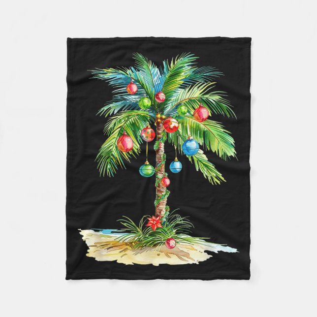 Manta Polar Christmas Palm Tree Light Hawaiian Trocal Xmas Men (Anverso)