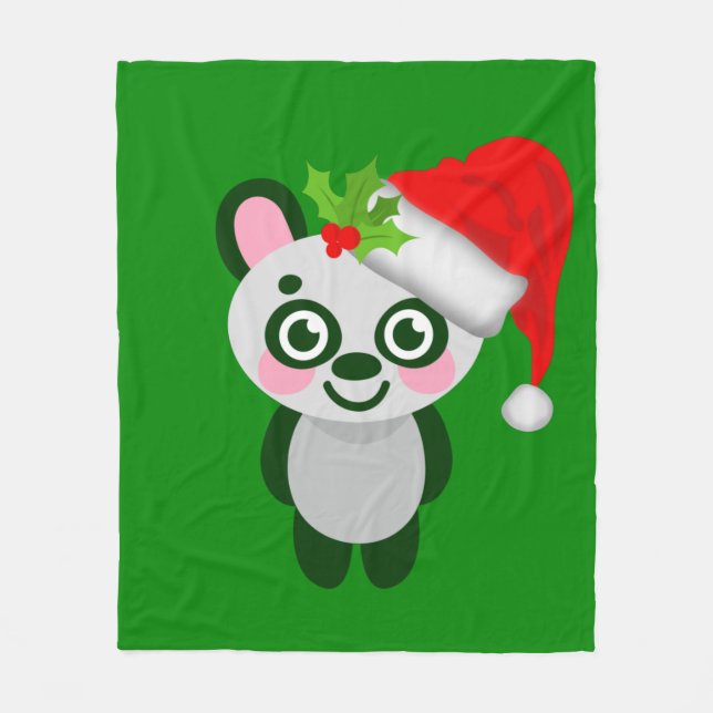 Manta Polar christmas panda santa claus (Anverso)