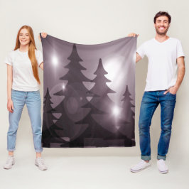 Manta Polar Christmas Party Pink Trees Holiday Winter Elegant