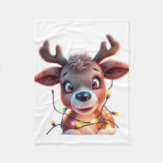 Manta Polar Christmas reindeer - baby blanket
