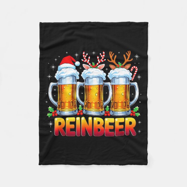 Manta Polar Christmas Santa Beer Lovers Funny Drinking Trend N (Anverso)