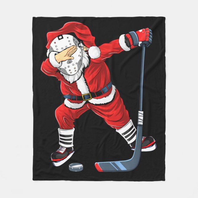 Manta Polar Christmas Santa Dabbing Hockey Player Boys Kids Da (Anverso)