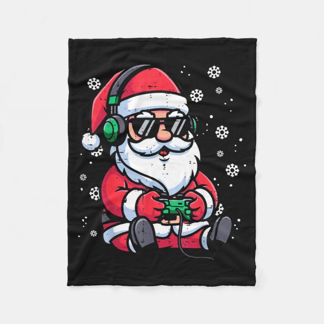 Manta Polar Christmas Santa Gamer Funny Xmas Video Gaming Men  (Anverso)