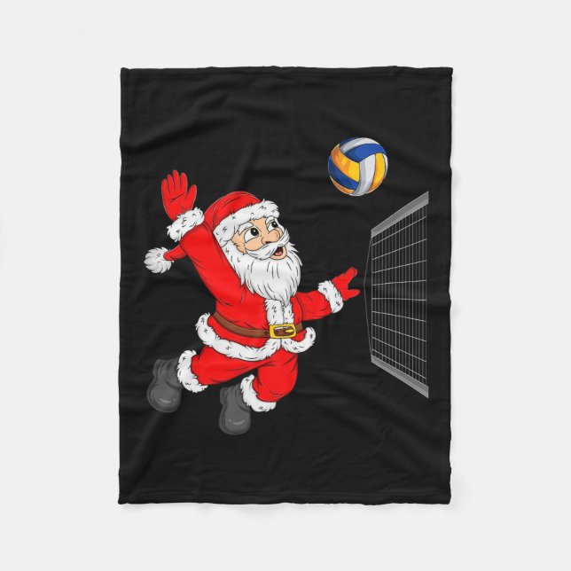 Manta Polar Christmas Santa Playing Volleyball Xmas Funny Srts (Anverso)