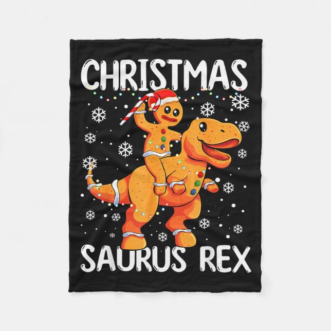 Manta Polar Christmas Saurus Rex Gingerbread Man Cookie Trex B (Anverso)