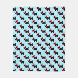 Manta Polar Christmas Scottie Dogs Pattern