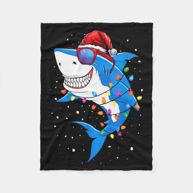 Manta Polar Christmas Shark Shirt Xmas Funny Santa Shark  (Anverso)