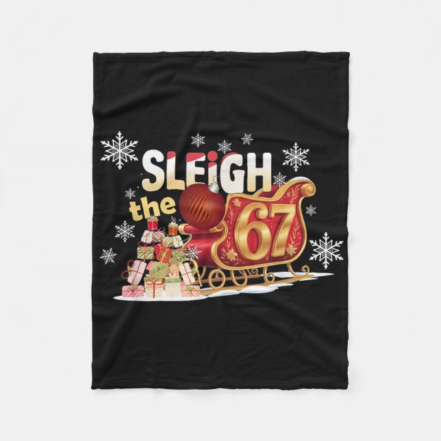 Manta Polar Christmas Sleigh Graphic Design Funny 67  (Anverso)