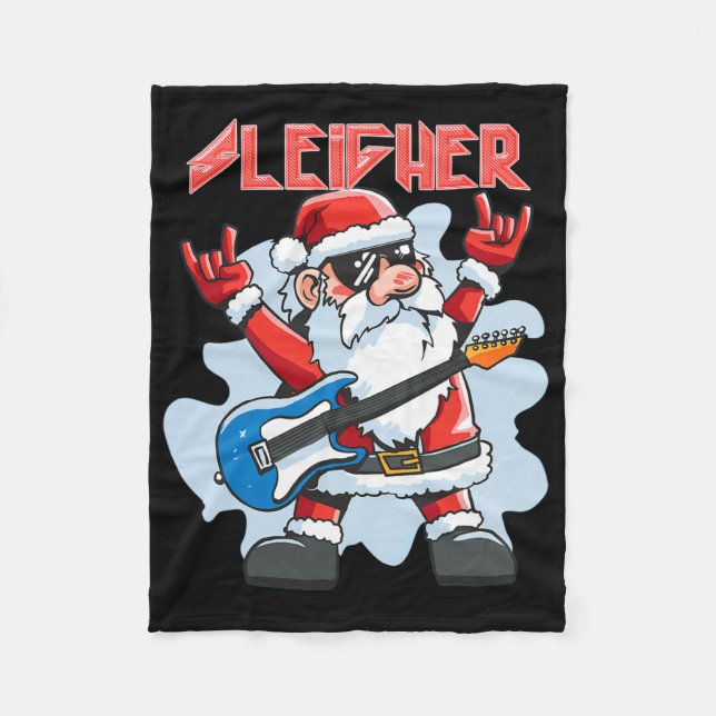Manta Polar Christmas Sleigher Santa Rock Xmas Rocker Men Wome (Anverso)
