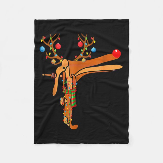 Manta Polar Christmas Speculum Reindeer Funny Xmas Nurse Midwi (Anverso)