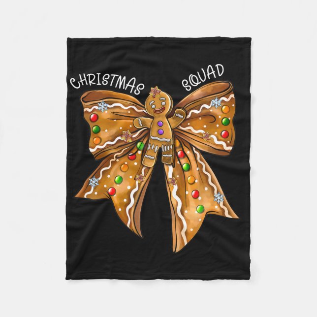 Manta Polar Christmas Squad Gingerbread Bow Coquette Noen Xmas (Anverso)