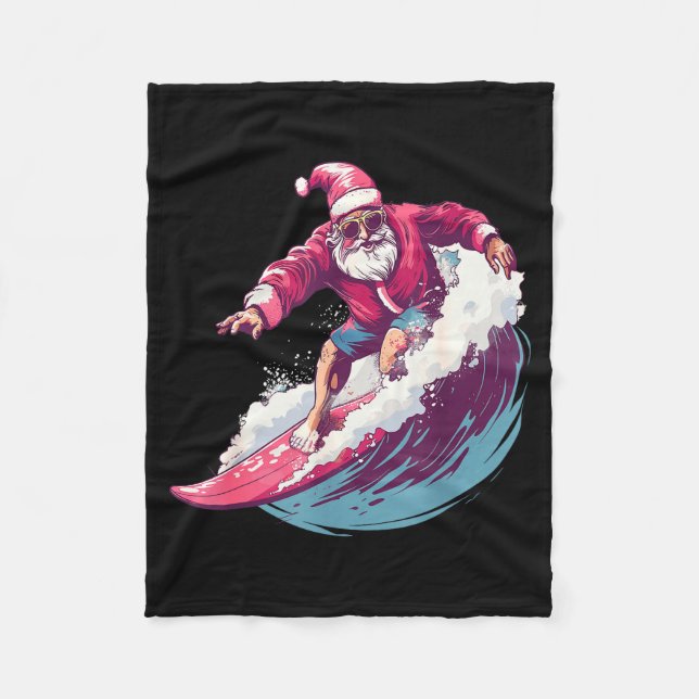 Manta Polar Christmas Surfing Santa Surfboarder Surf Lover Xma (Anverso)
